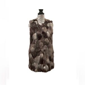 Noisy may contemporary faux fur luxury sleeveless warm layering vest size small